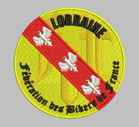 thumbnail interactive-video image 1 of Lorraine Embroidered Patch – Coat Of Arms, Heraldic Flag Region, 7x6cm Laser Cut 1 of 5