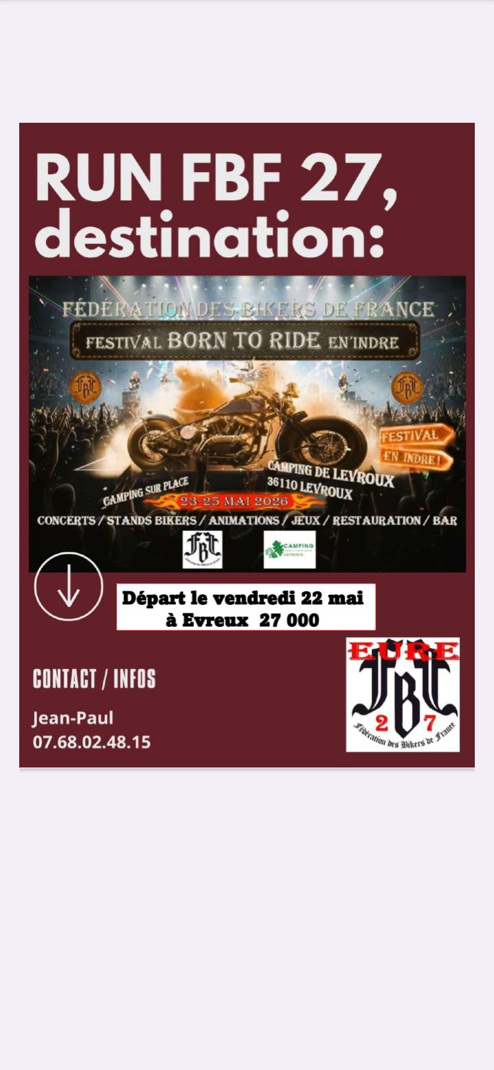 Départ 🏍 pour le🔥Festival BORN TO RIDE EN INDRE🔥