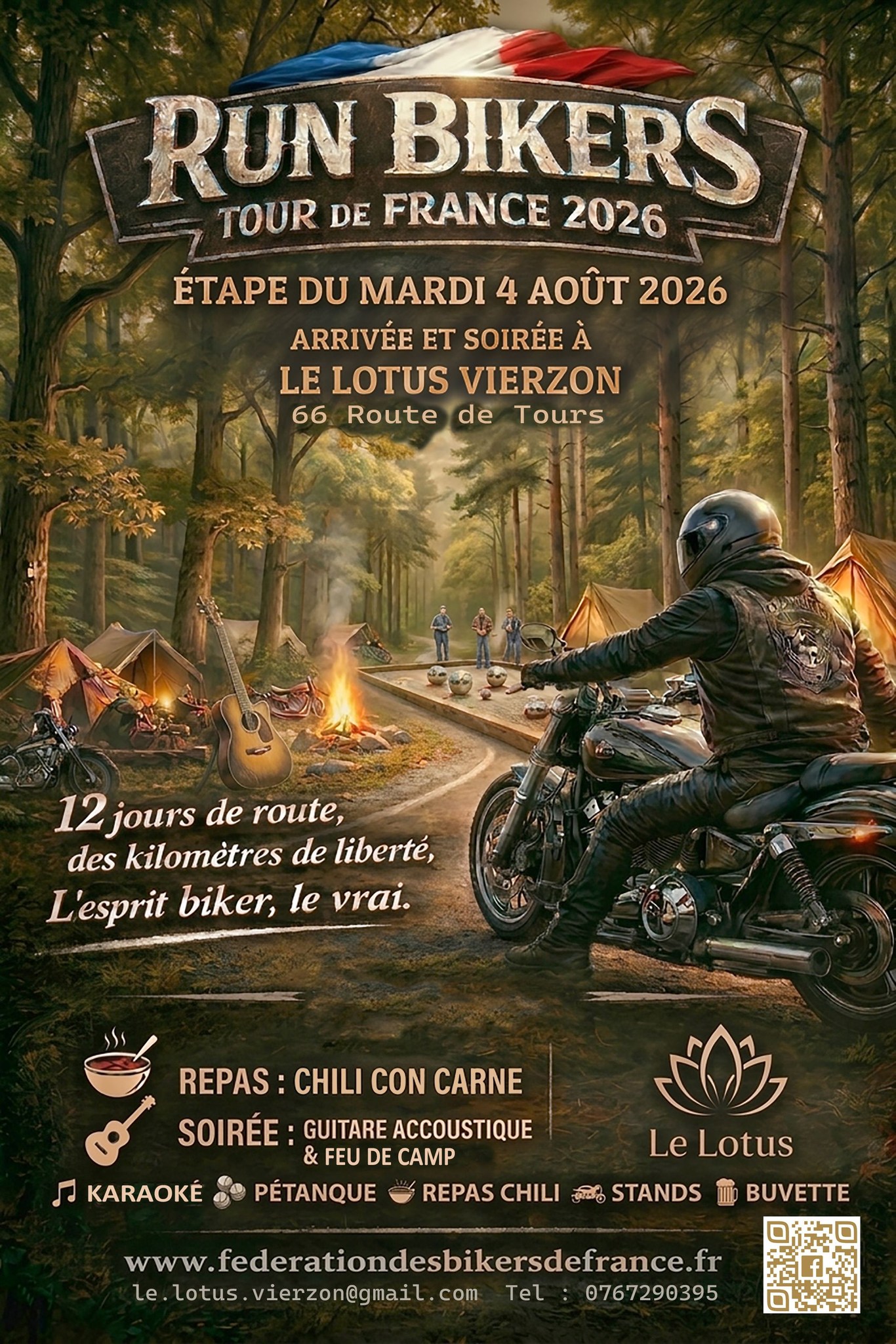 Run Bikers Tour de France, étape du 4 août au Lotus Vierzon