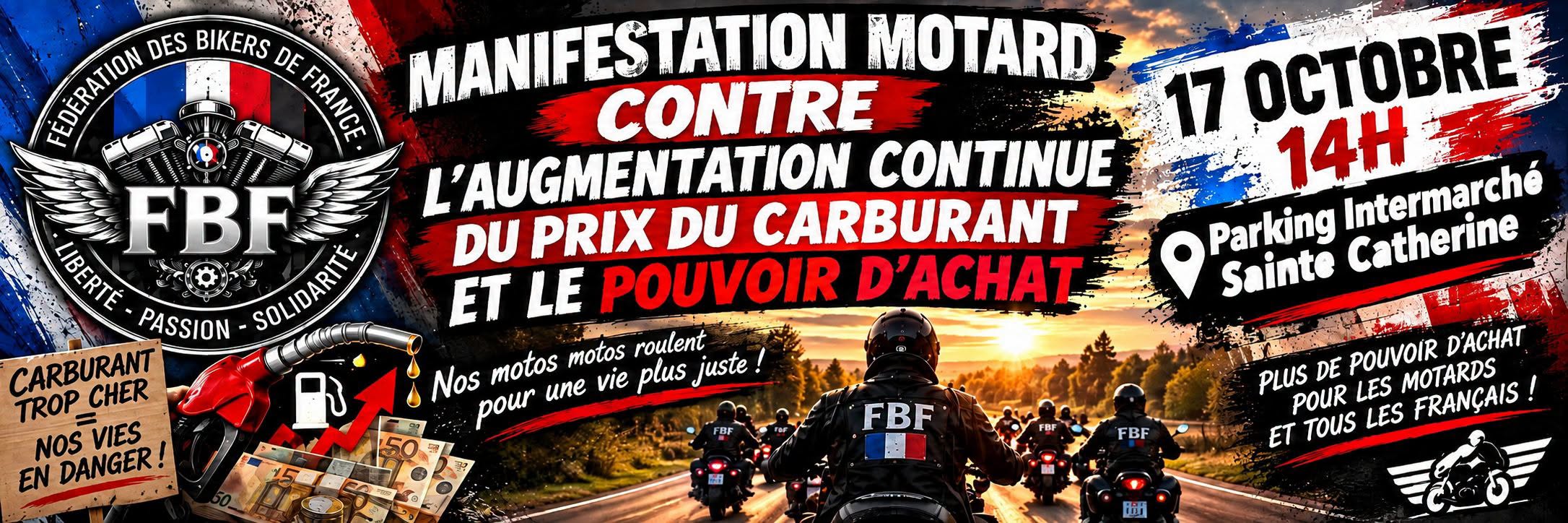 FBF 62 / 59 - Manif contre l'augmentation du prix du carburant et baisse du pouvoir d'achat